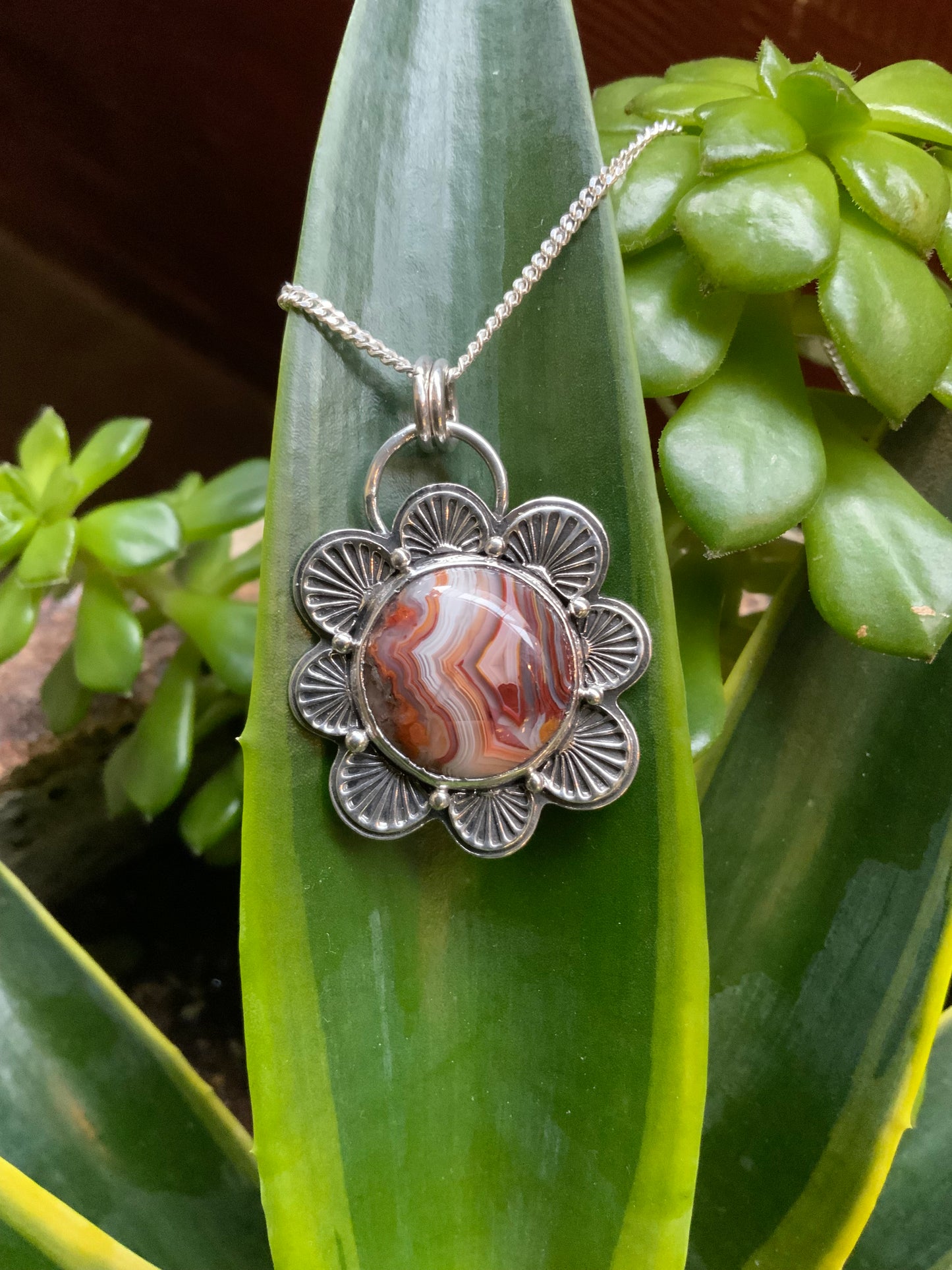 Crazy Lace Agate Pendant