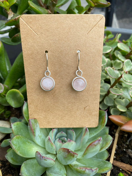 Sphere Earrings Rose Quartz